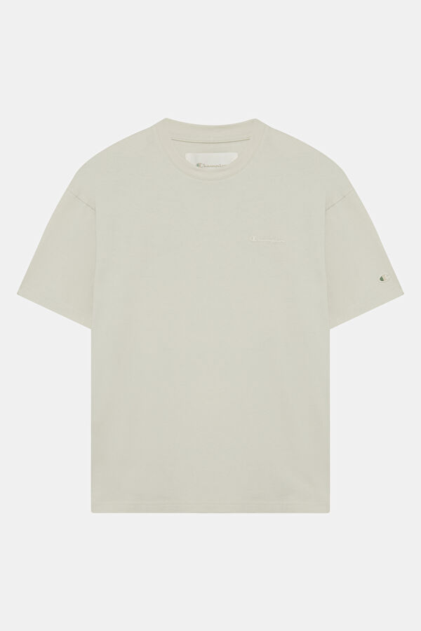 Relax Kalıp Ekru Bisiklet Yaka Erkek T-Shirt
