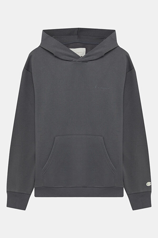 Antrasit Relax Kalıp Kapuşonlu Erkek Sweatshirt