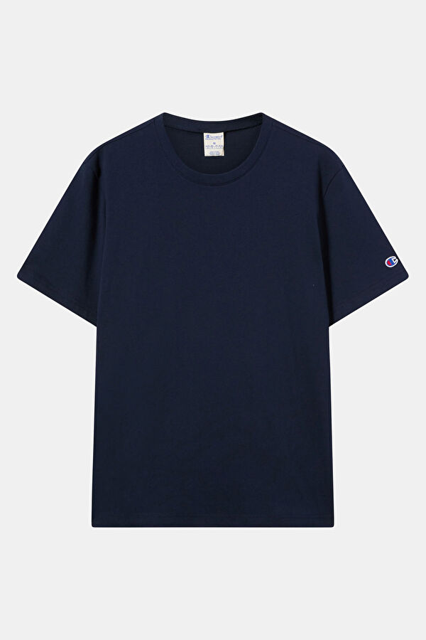 Relax Kalıp Lacivert Bisiklet Yaka Erkek T-Shirt