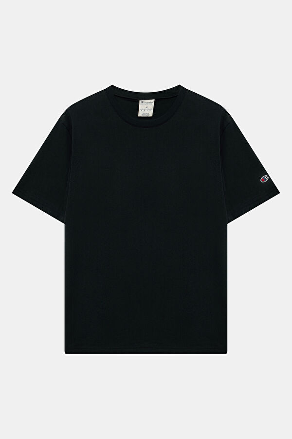 Relax Kalıp Siyah Bisiklet Yaka Erkek T-Shirt