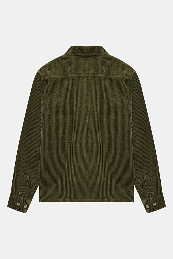 Relaxed Fit Khaki Polo Collar Men's Shirt 2