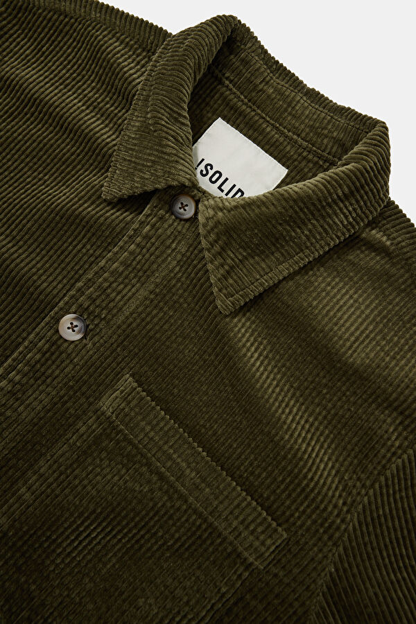 Relaxed Fit Khaki Polo Collar Men's Shirt 3