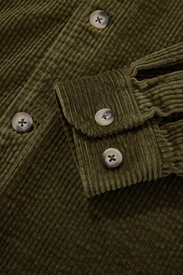 Relaxed Fit Khaki Polo Collar Men's Shirt 4