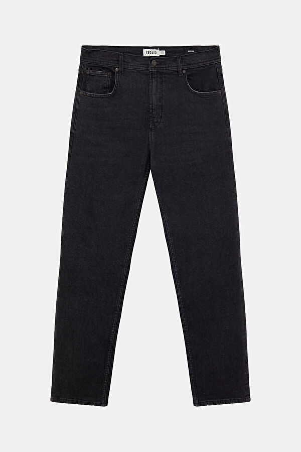 Gri Straight Pamuk Elastan Erkek Jean Pantolon
