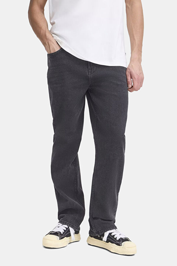 Gri Straight Pamuk Elastan Erkek Jean Pantolon 3