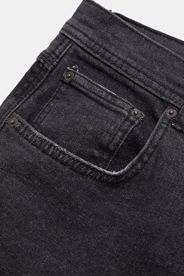 Gri Straight Pamuk Elastan Erkek Jean Pantolon 6