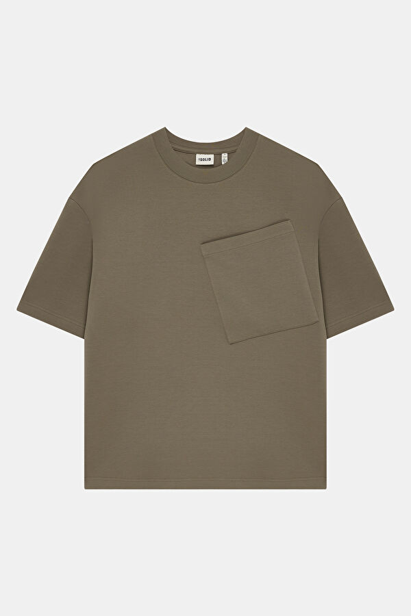 Relax Fit Khaki Crew Neck Men's T-Shirt