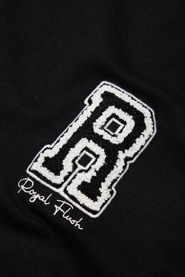 Relaxed Fit Black Crew Neck Printed Men's T-Shirt 4