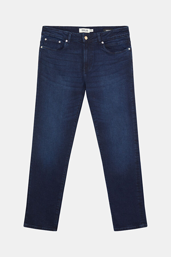 Koyu Lacivert Slim Fit Pamuk Elastan Erkek Jean Pantolon