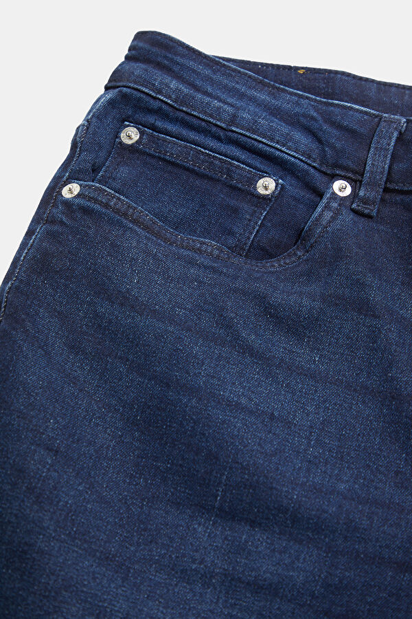 Koyu Lacivert Slim Fit Pamuk Elastan Erkek Jean Pantolon 6