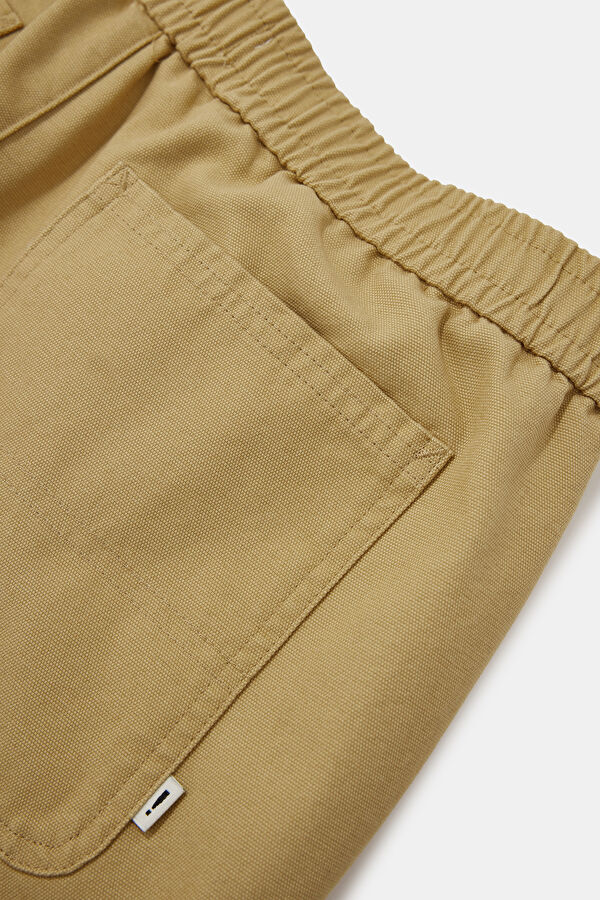 Relax Fit Cream Wide Leg Men's Trousers 4