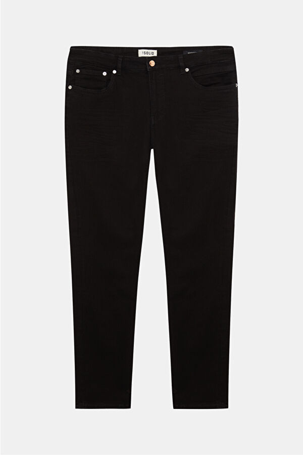 Black Slim Fit Cotton Elastane Men's Jeans