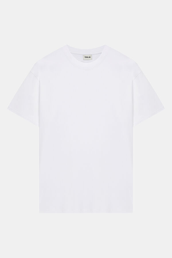 Relaxed Fit White Crew Neck Men's T-Shirt