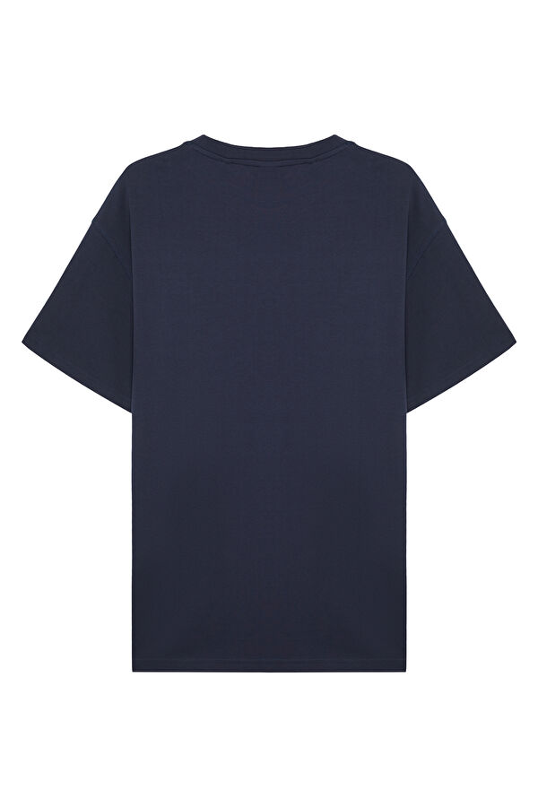 Relax Fit Blue Crew Neck Men's T-Shirt 2