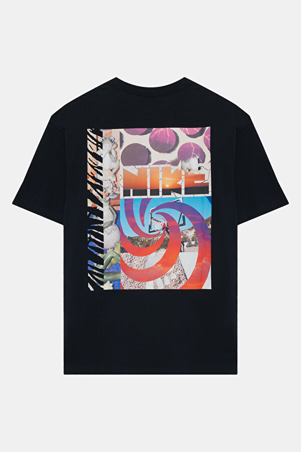 Relaxed Fit Black Crew Neck Printed Men's T-Shirt 2