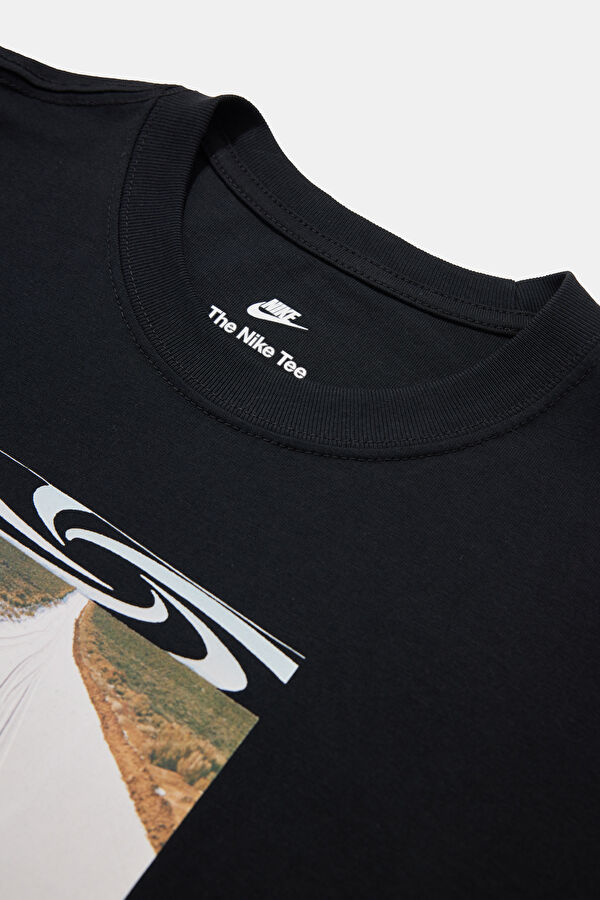 Relaxed Fit Black Crew Neck Printed Men's T-Shirt 3