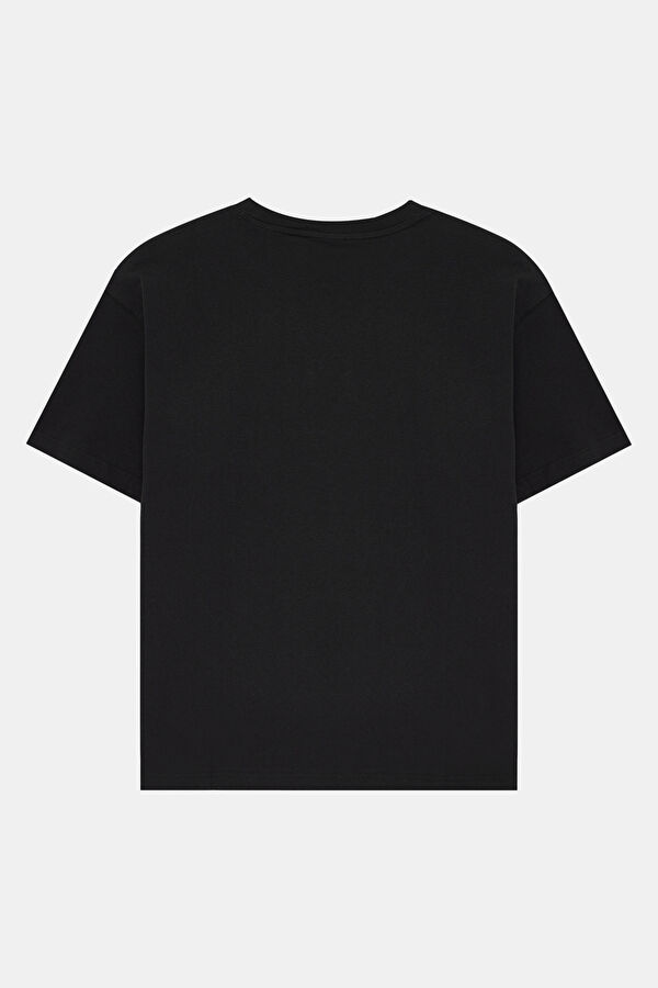 Oversize Antrasit Bisiklet Yaka Erkek T-Shirt 2