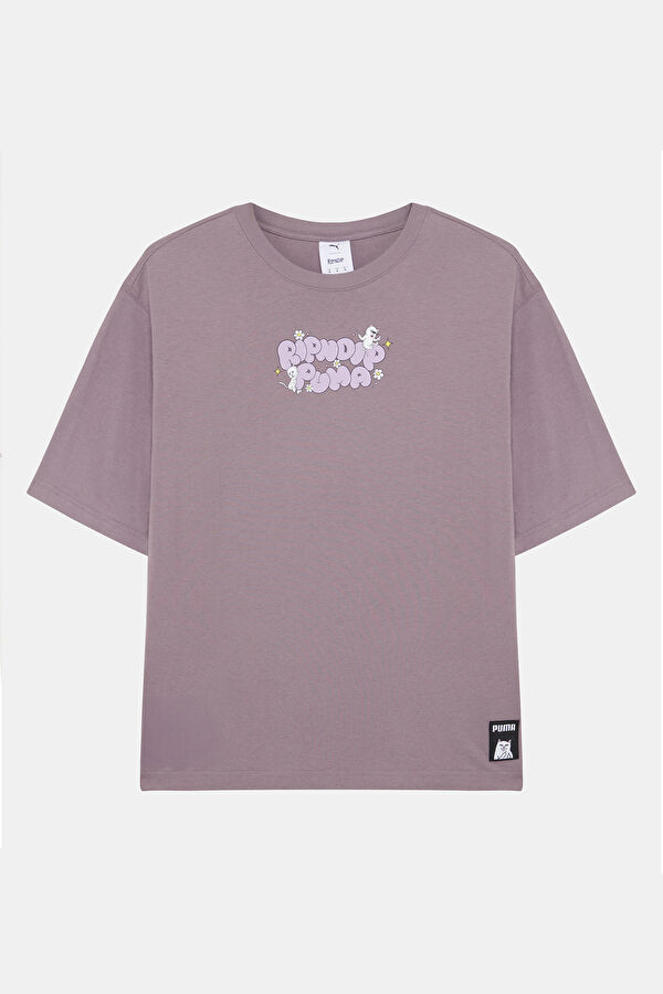 X Ripndip Relax Fit Purple Crew Neck Printed Men's T-Shirt
