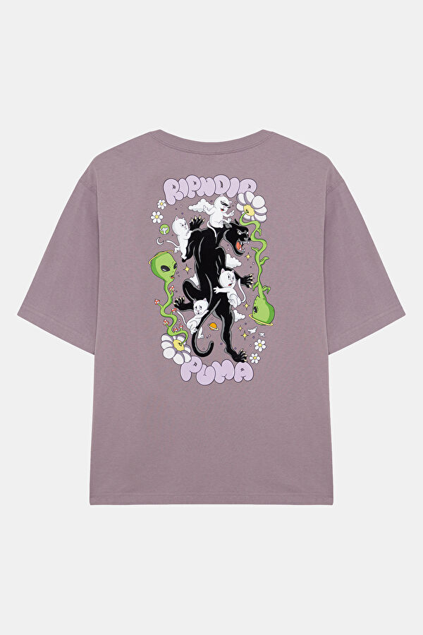 X Ripndip Relax Fit Purple Crew Neck Printed Men's T-Shirt 2