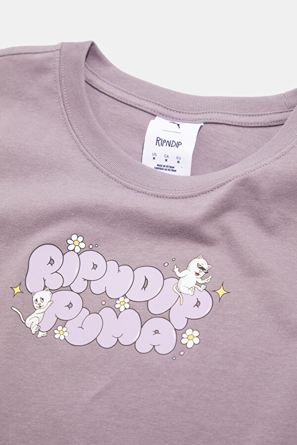 X Ripndip Relax Fit Purple Crew Neck Printed Men's T-Shirt 3
