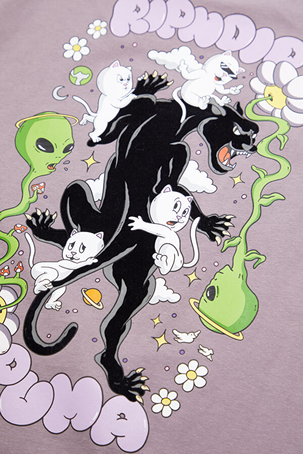 X Ripndip Relax Fit Purple Crew Neck Printed Men's T-Shirt 5