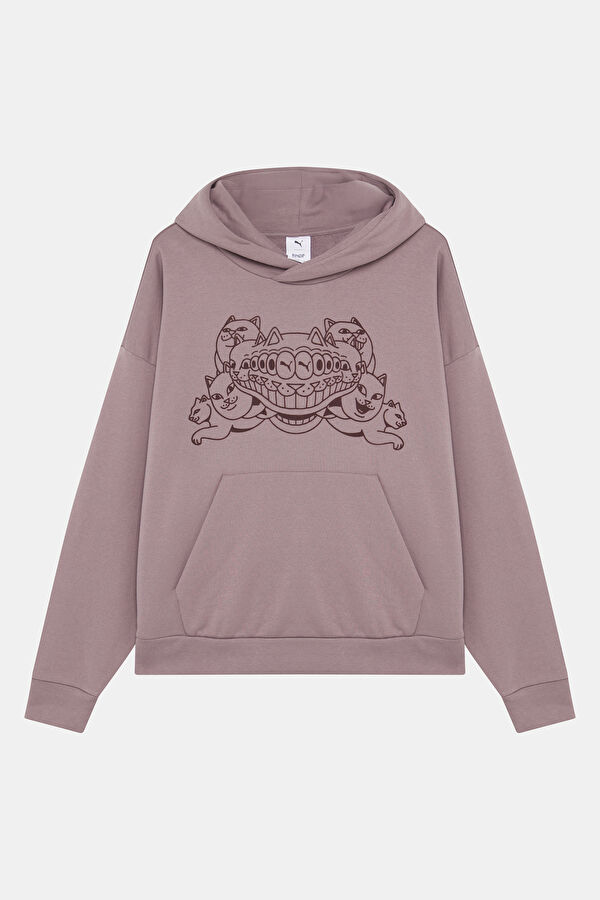 X Ripndip Mor Relax Kalıp Kapuşonlu Erkek Sweatshirt