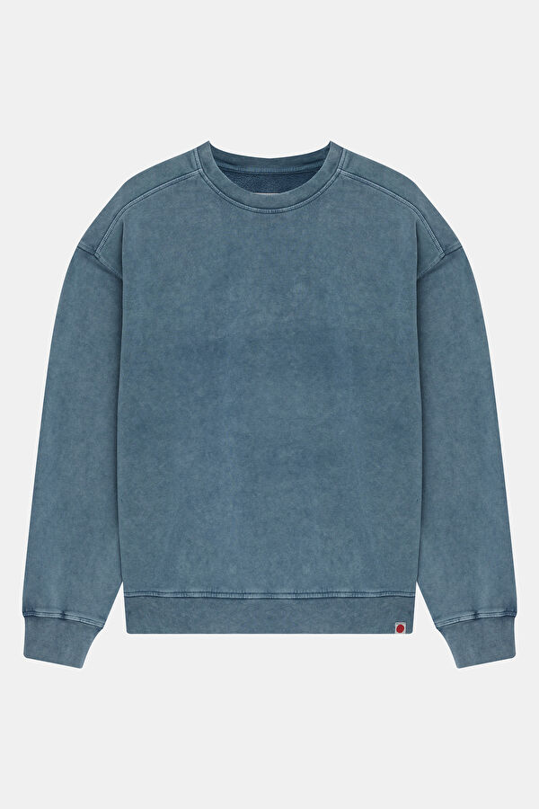 Mavi Relax Kalıp Bisiklet Yaka Erkek Sweatshirt