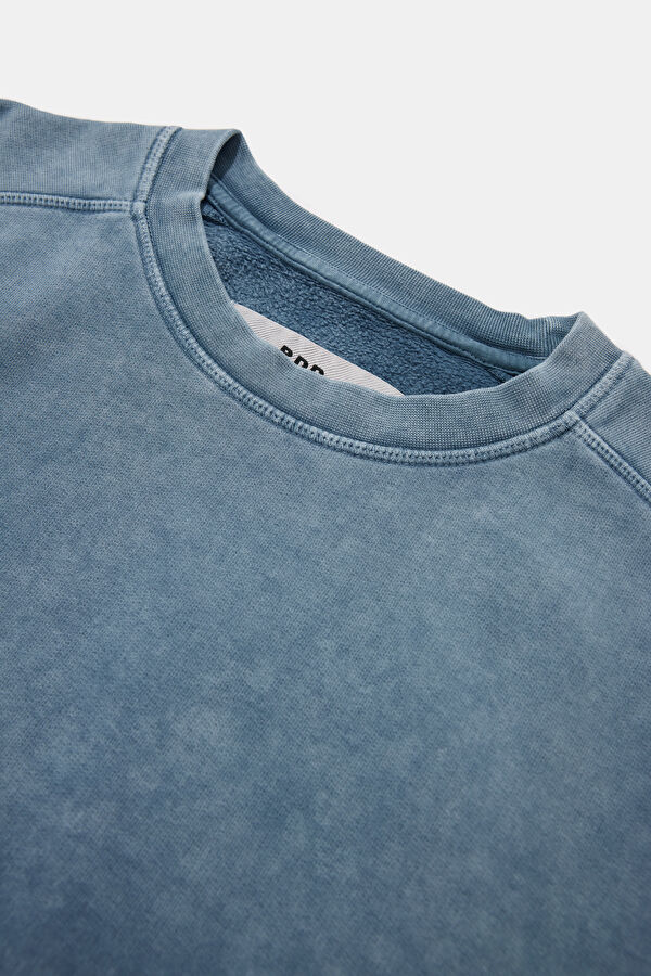Mavi Relax Kalıp Bisiklet Yaka Erkek Sweatshirt 3