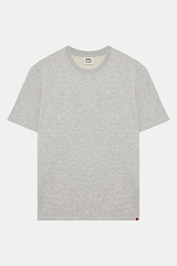 Relax Kalıp Açık Gri Bisiklet Yaka Erkek T-Shirt