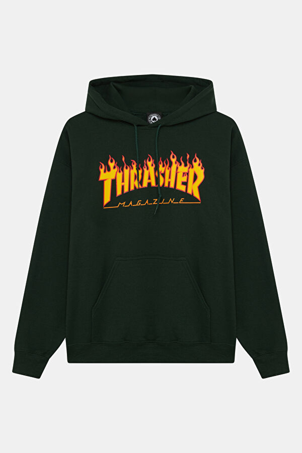 Dark Green Relax Fit Hooded Men's Sweatshirt
