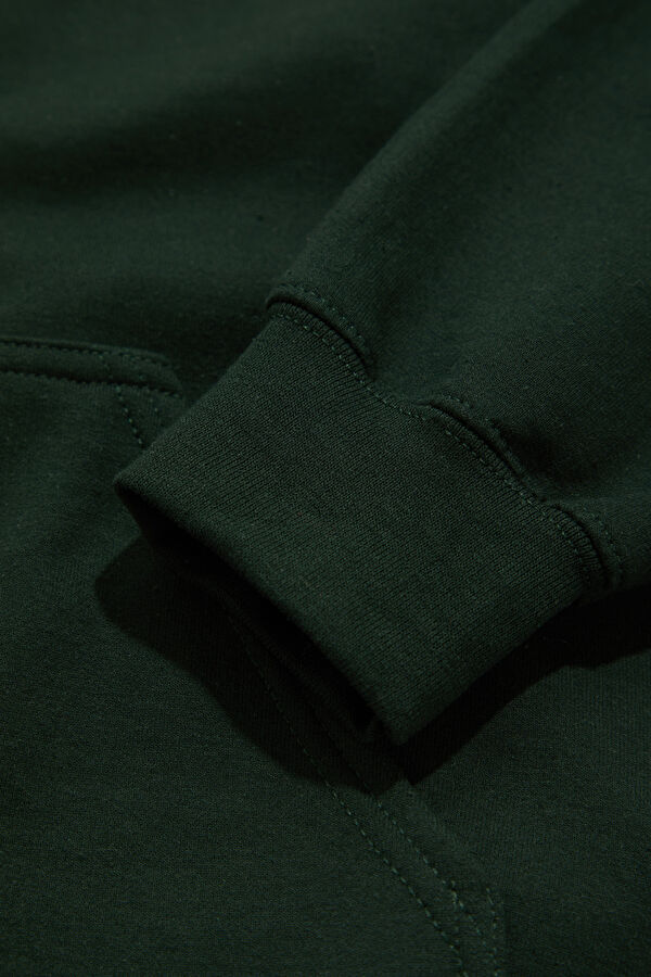 Dark Green Relax Fit Hooded Men's Sweatshirt 5