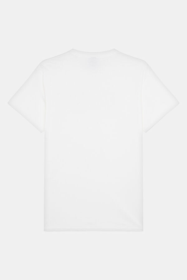 Relax Fit White Crew Neck Printed Men's T-Shirt 2