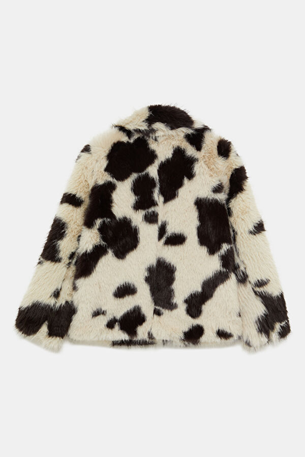 White Women's Faux Fur Coat 2