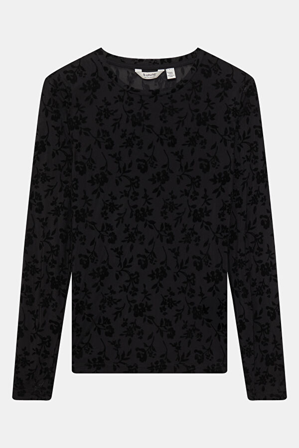Black Long-Sleeve Women's Blouse
