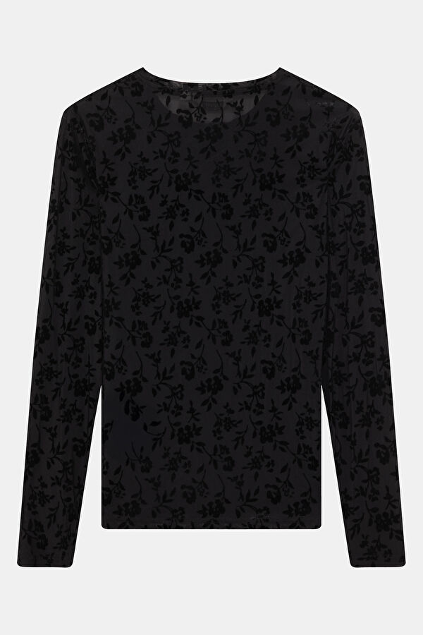 Black Long-Sleeve Women's Blouse 2