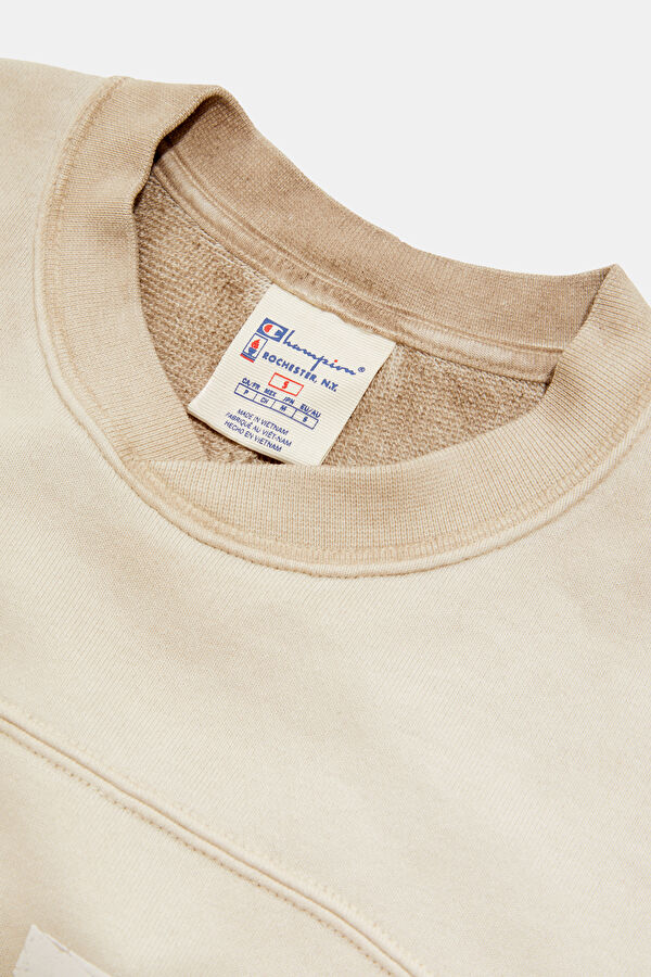 Koyu Bej O Yaka Kadın Sweatshirt 3