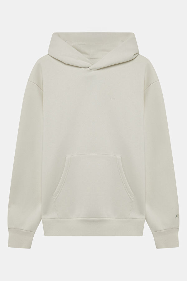Ekru Kapuşonlu Kadın Sweatshirt