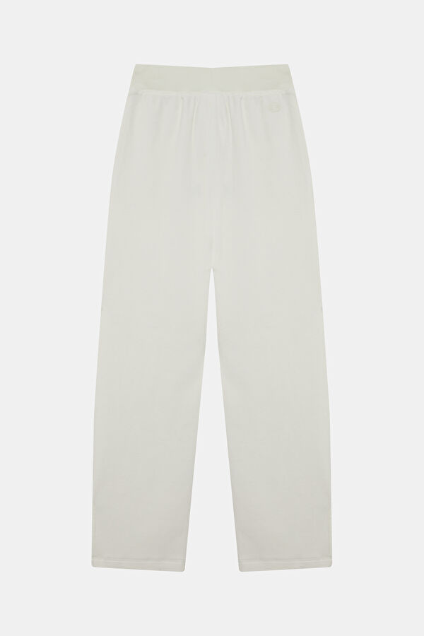 White Wide Leg Sport Women's Pants 2