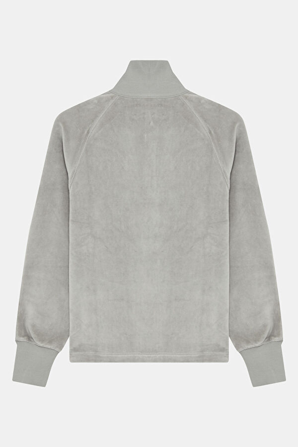 Koyu Gri Dik Yaka Kadın Sweatshirt 2
