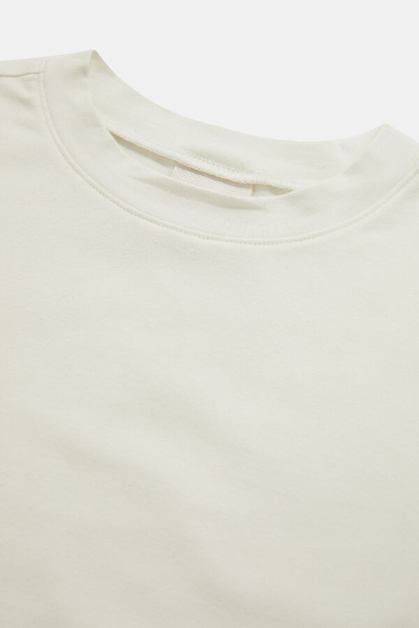 Beyaz Bisiklet Yaka Kadın T-Shirt 3