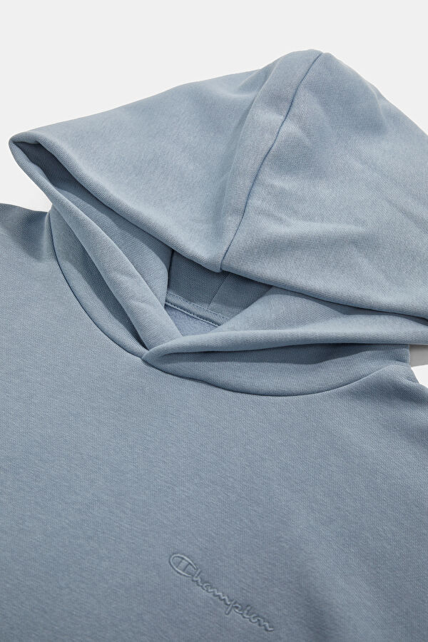 Mavi Kapuşonlu Kadın Sweatshirt 3