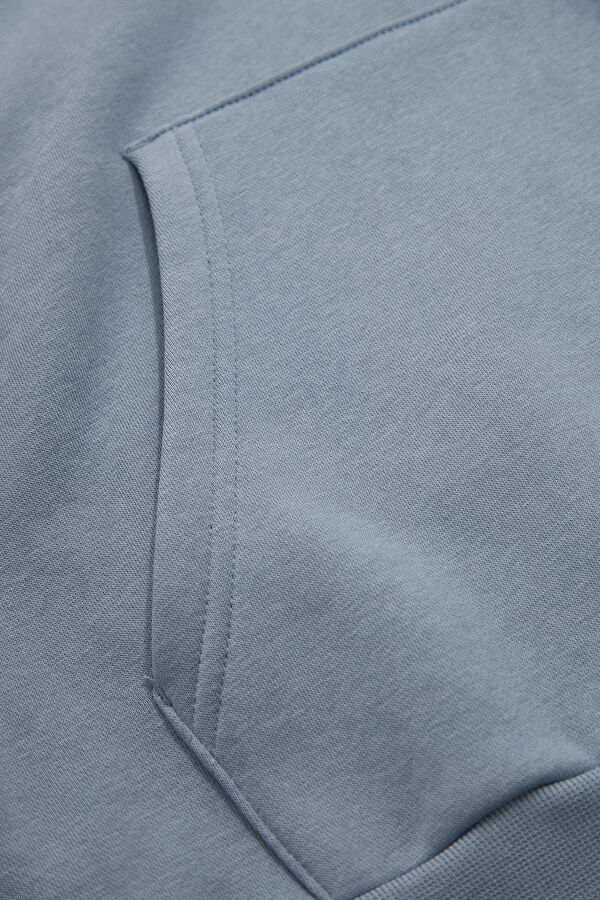 Mavi Kapuşonlu Kadın Sweatshirt 6