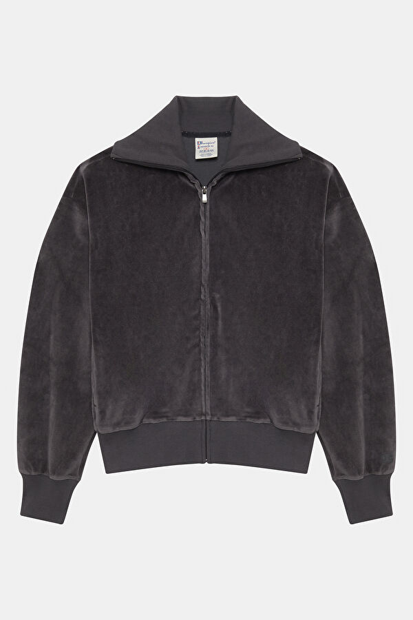 Antrasit Dik Yaka Kadın Sweatshirt