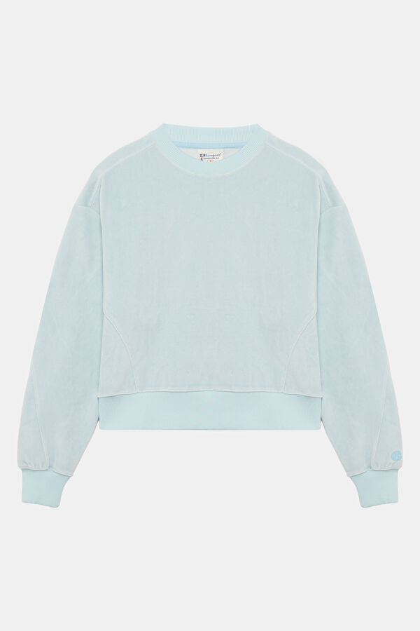 Açık Mavi O Yaka Kadın Sweatshirt