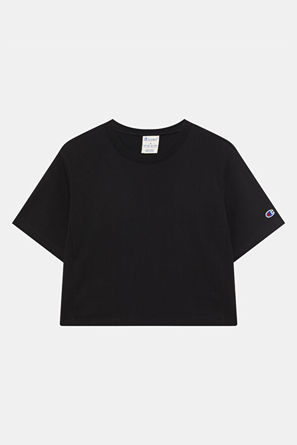 Siyah Bisiklet Yaka Kadın T-Shirt