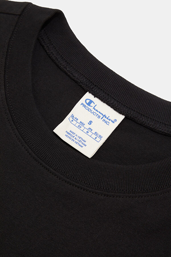 Siyah Bisiklet Yaka Kadın T-Shirt 3