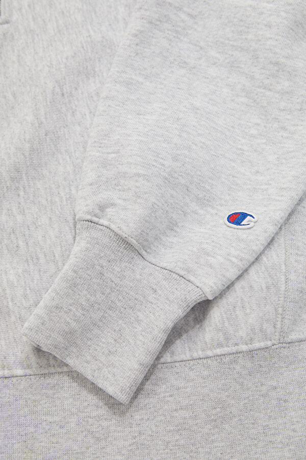 Gri Melanj Dik Yaka Kadın Sweatshirt 4