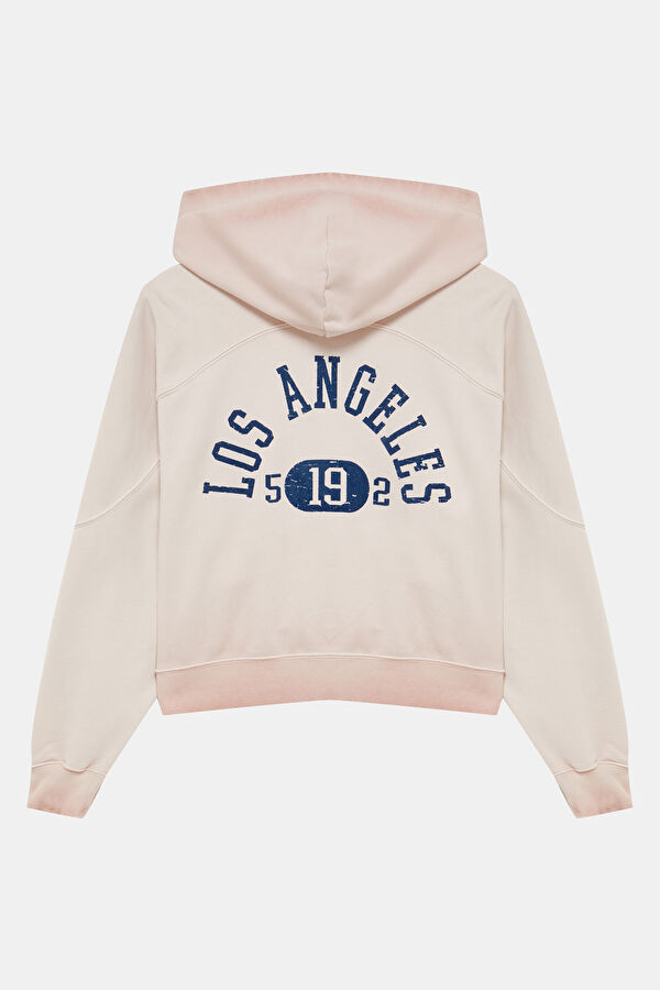Açık Pembe Kapuşonlu Kadın Sweatshirt 2