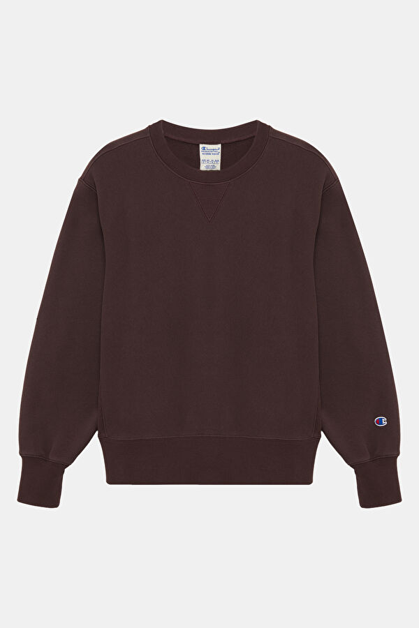 Koyu Kahve O Yaka Kadın Sweatshirt