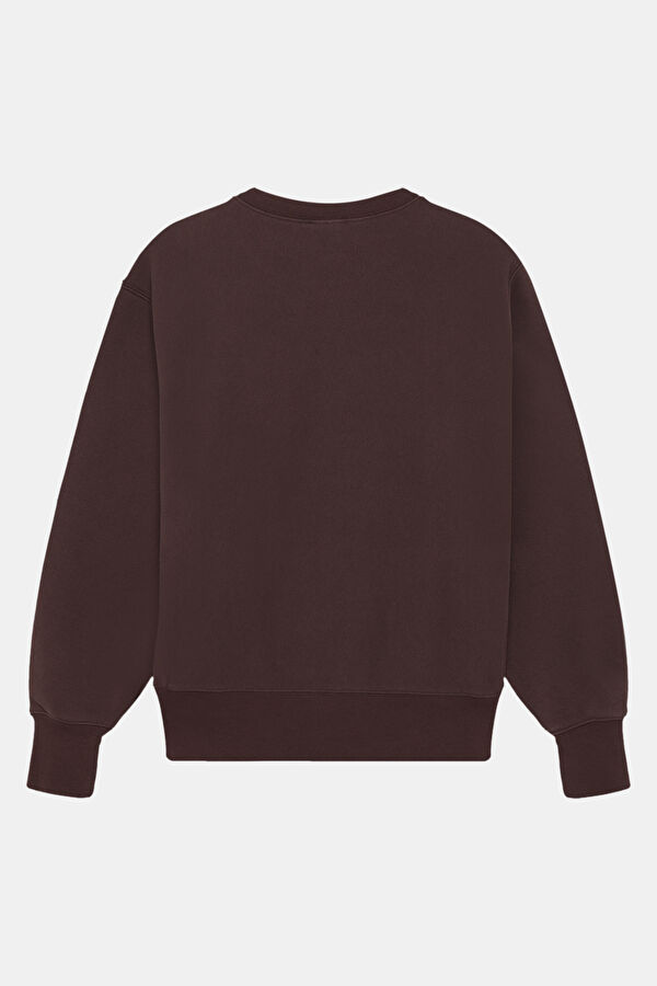 Koyu Kahve O Yaka Kadın Sweatshirt 2